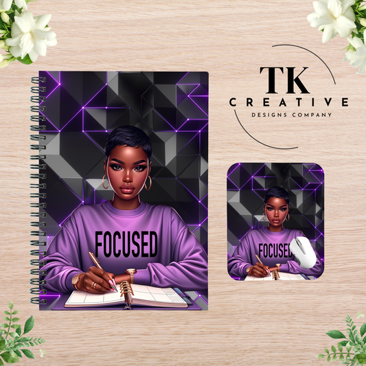 Black Girl Magic Motivational Matching Notebook and Mouse pad